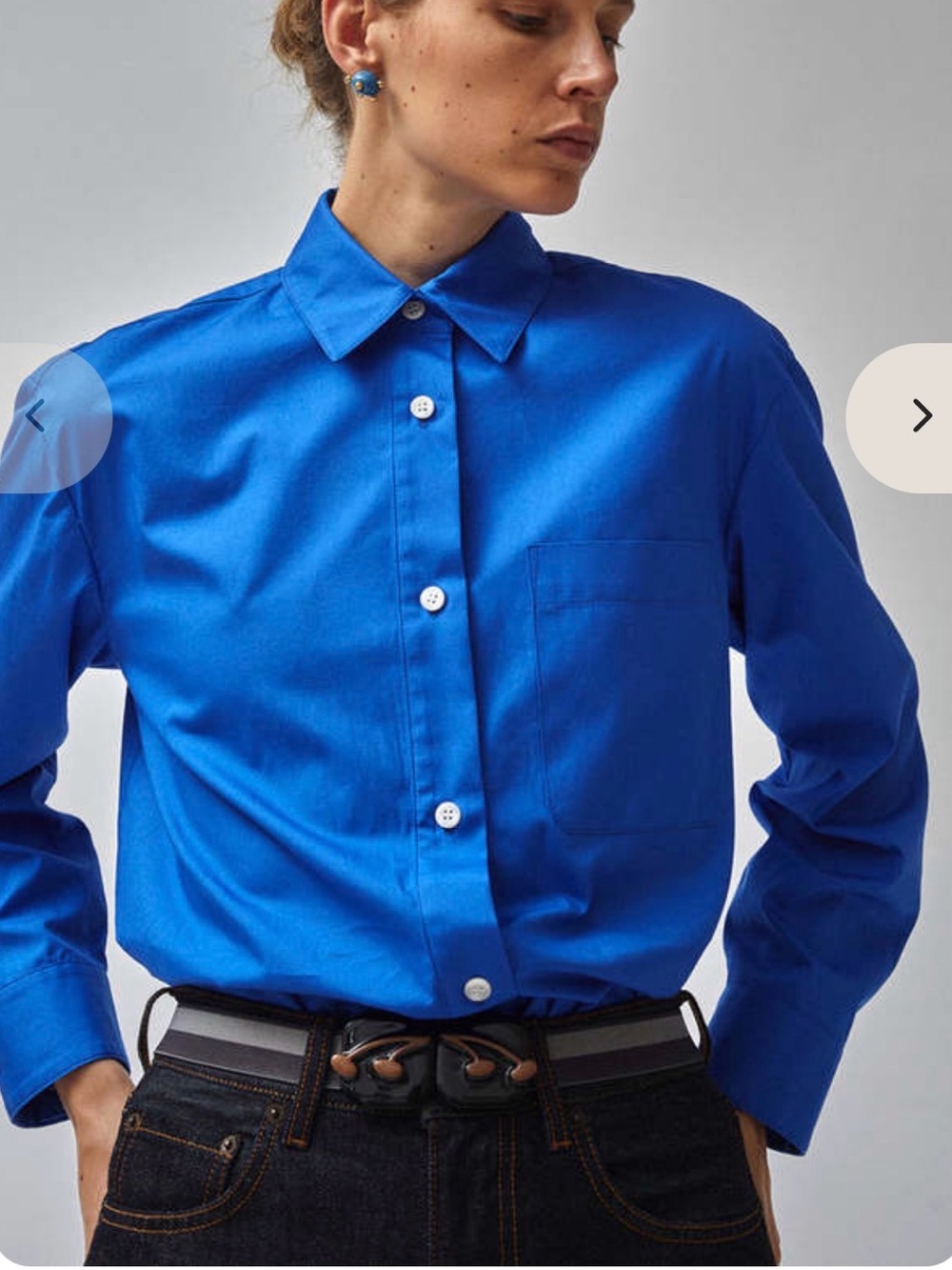 No 6 Store Lake Blue Shirt Button Up Down Small S Long Sleeve